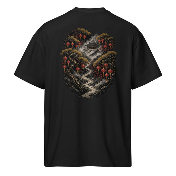Lantern Forest Oversized Tee in black, back print