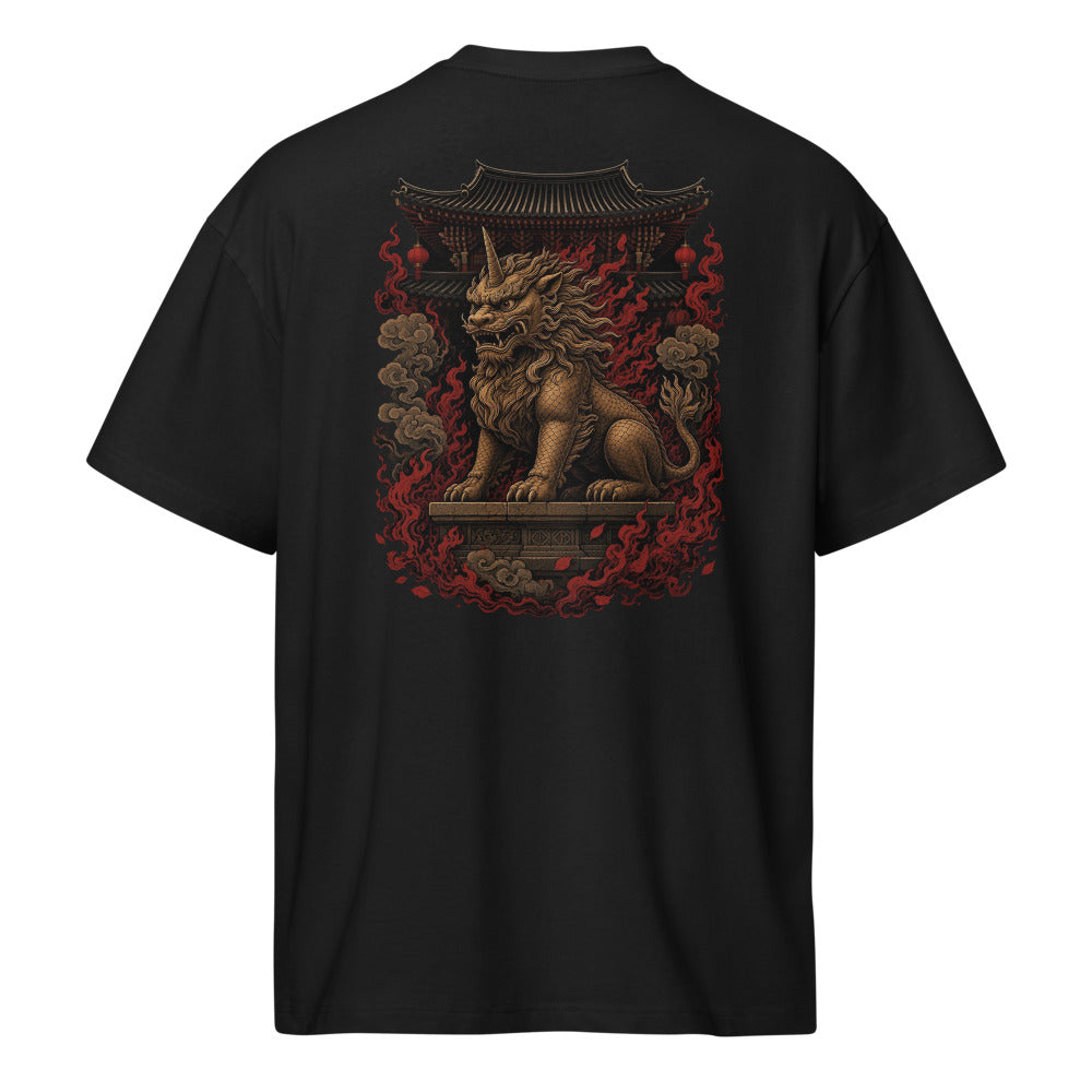Haetae Oversized Tee in black, back print