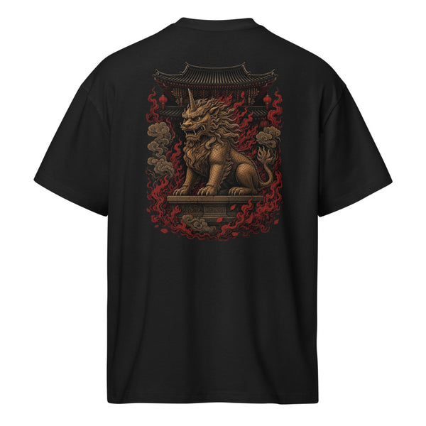 Haetae Oversized Tee in black, back print