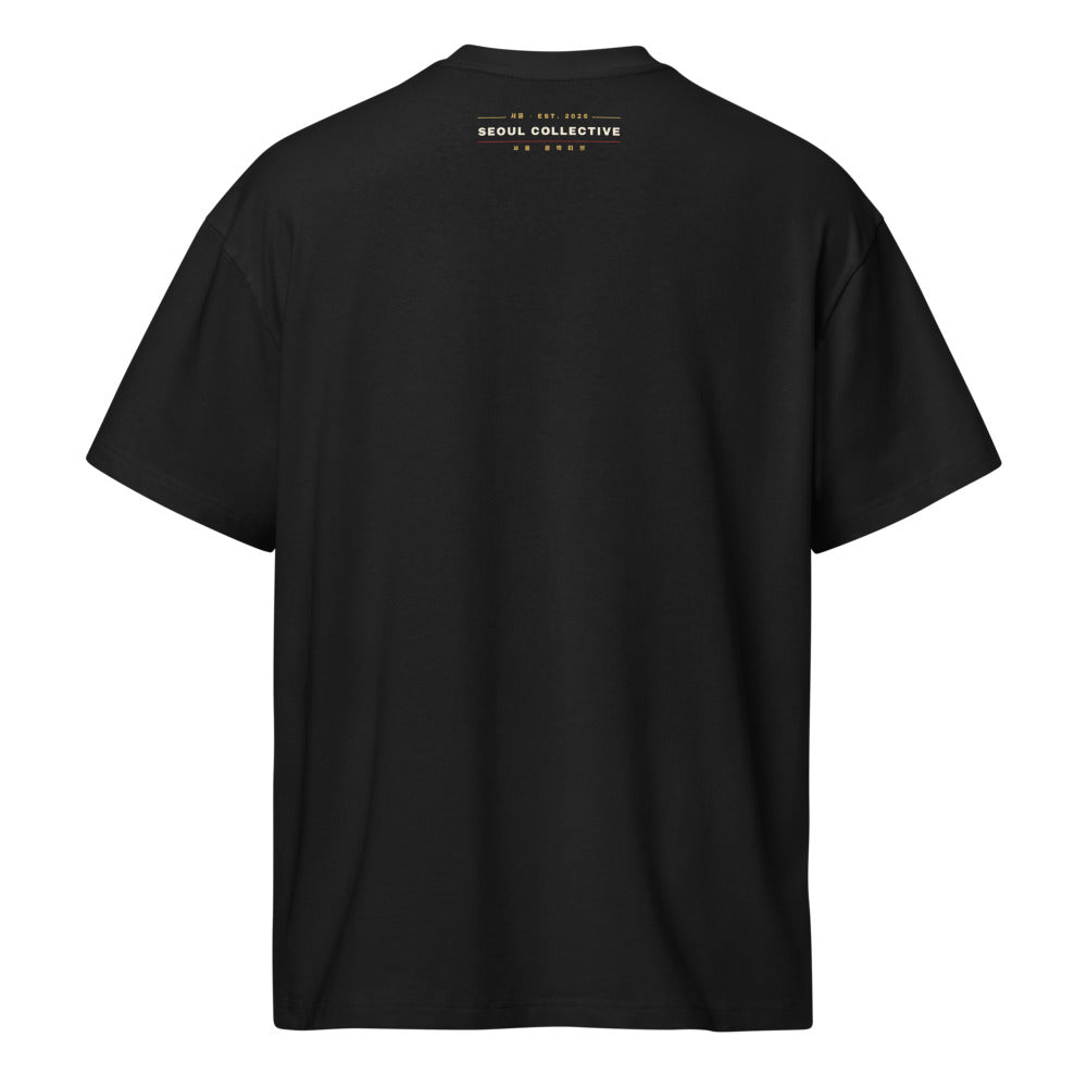 Back of the tee: small SEOUL COLLECTIVE wordmark on the upper back