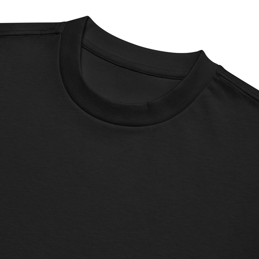 Lantern Forest Oversized Tee in black, collar detail