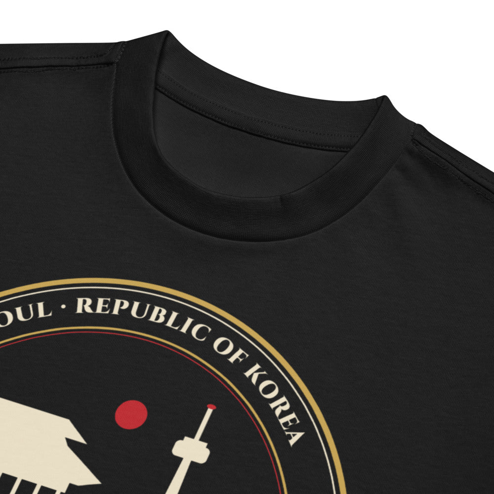 Close-up of the Seoul emblem print